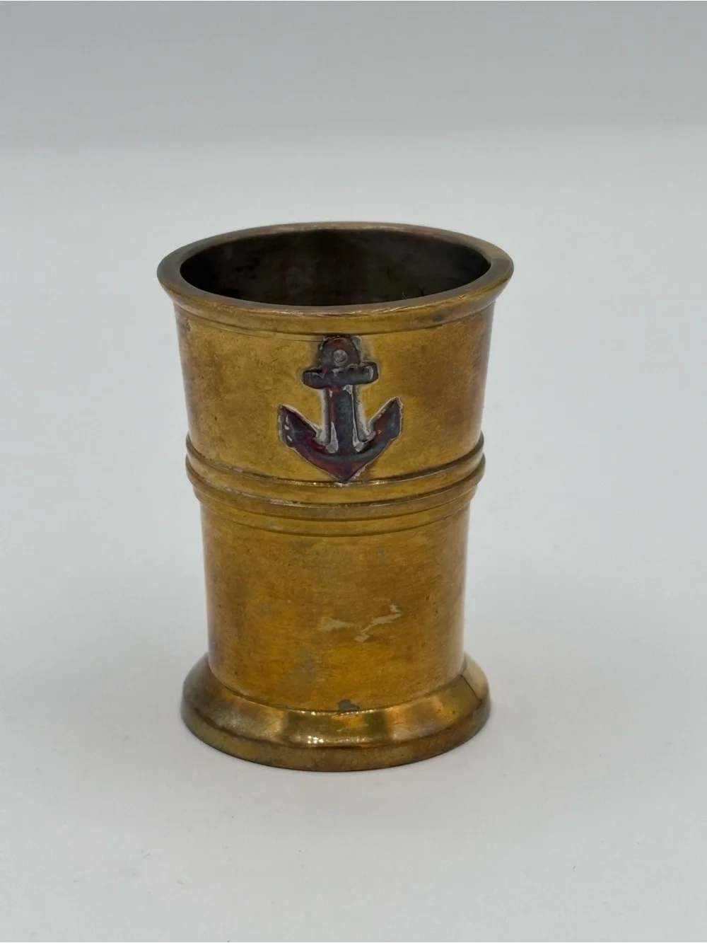 Vintage Brass Anchor Jigger Shot Cup Nautical Barware